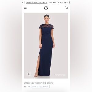 JS Collections Laney Soutache Yoke Gown